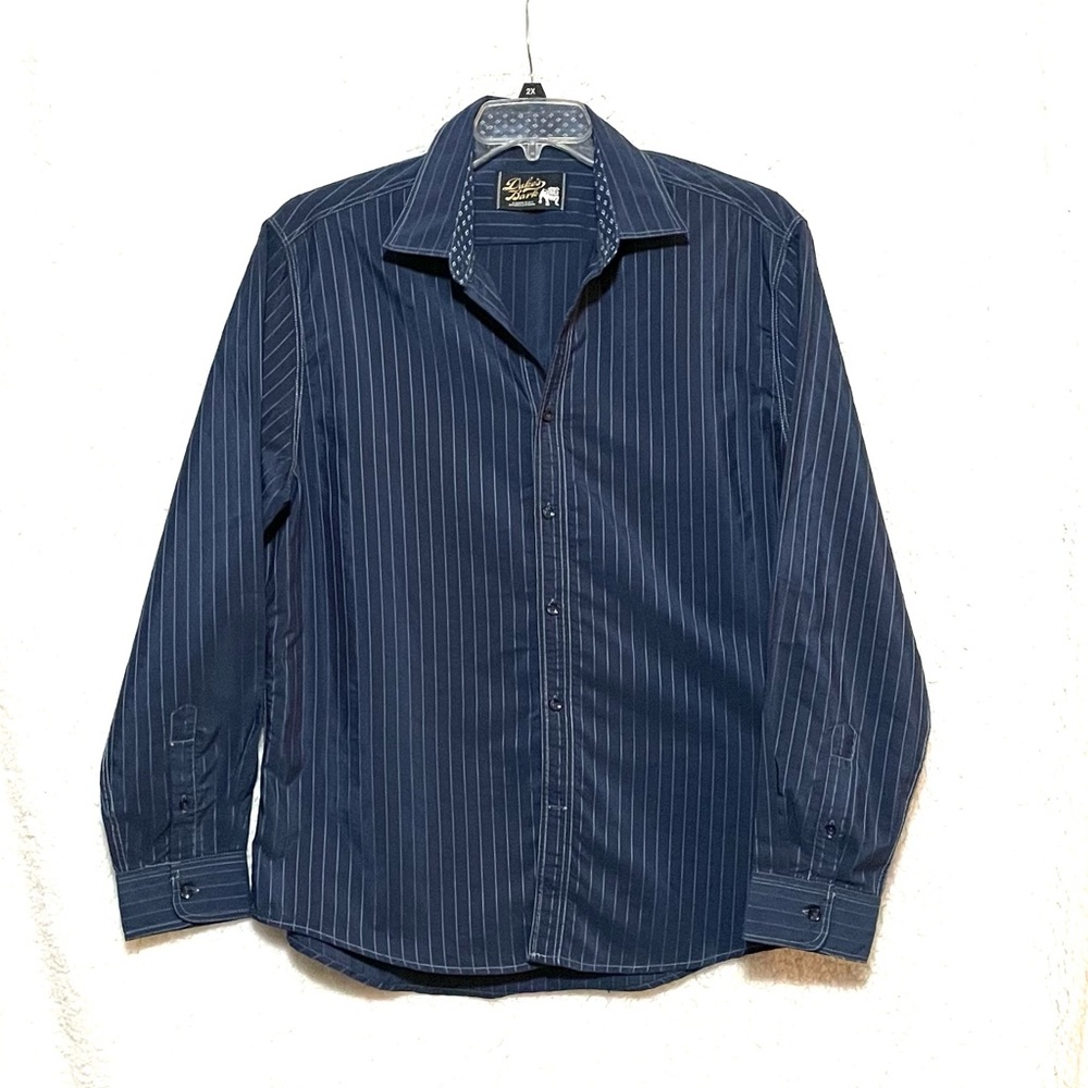 Duke’s Bark. Navy Pinstripe Button Down